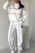 Ensemble de Survêtement Tendance pour Dames avec Sweat à Demi-Zip