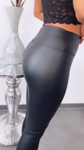 Leggings en Simili Cuir Noir Élégant