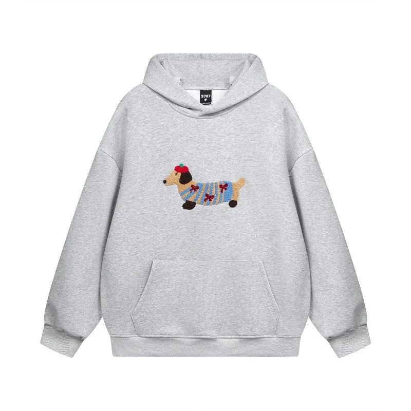 Hoodie Unisexe Oversize avec Broderie Teckel