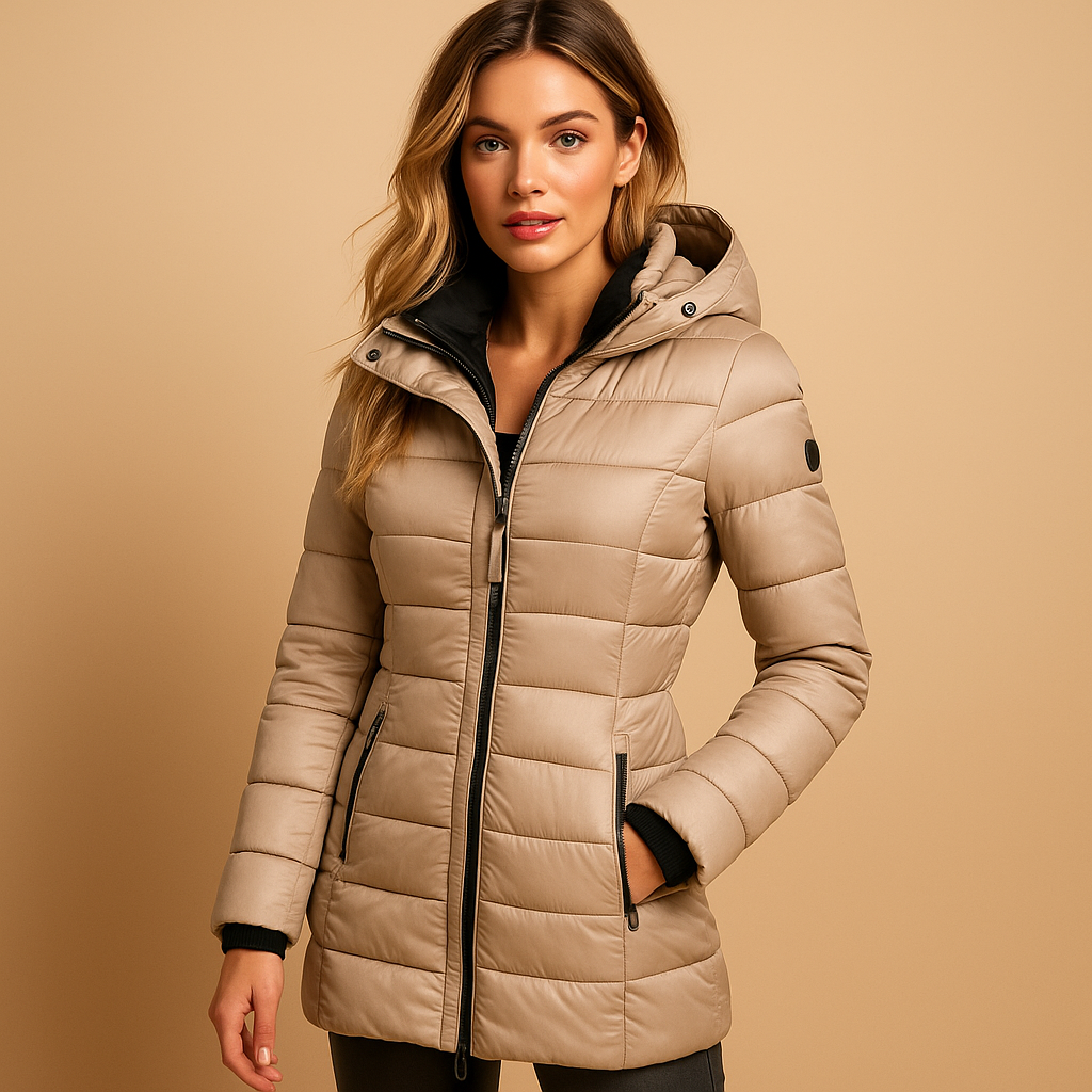 Veste Matelassée Légère Femme avec Capuche pour l’Hiver