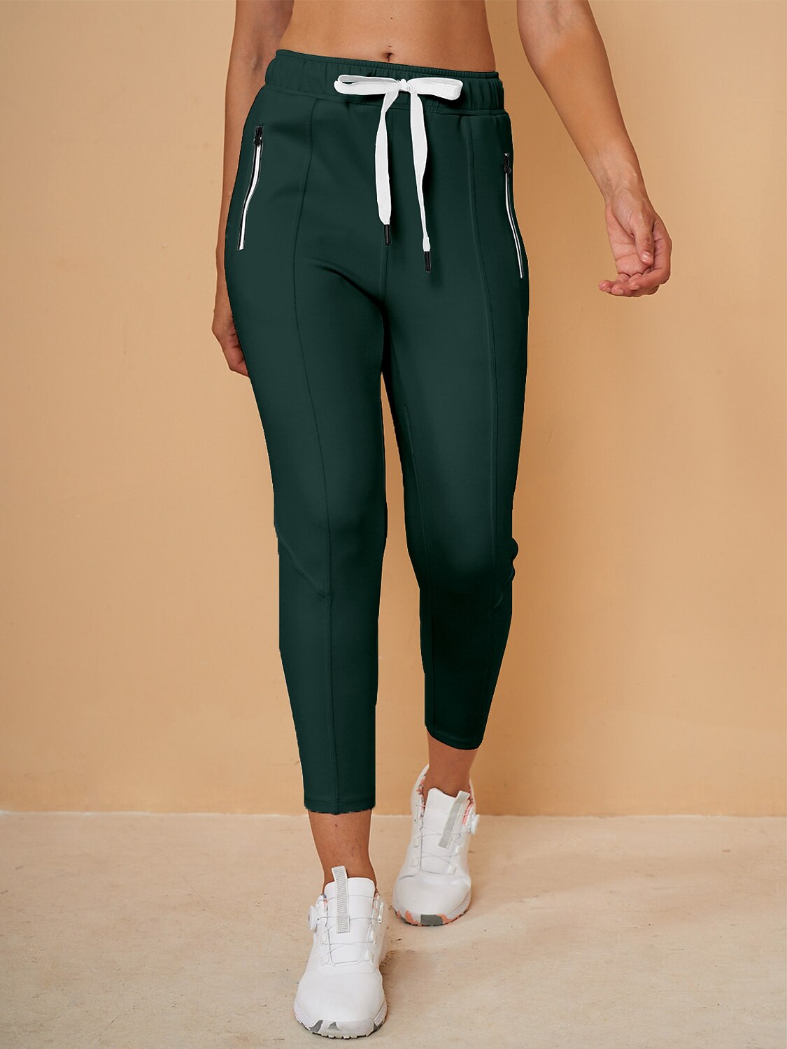 Pantalon Capri en Sweat avec Cordon de Serrage – Coupe Décontractée