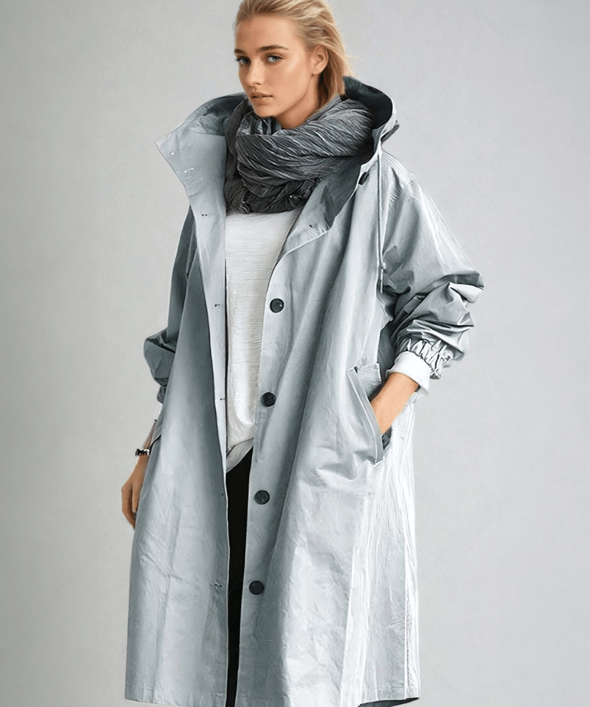 Trench-coat moderne à col montant élégant
