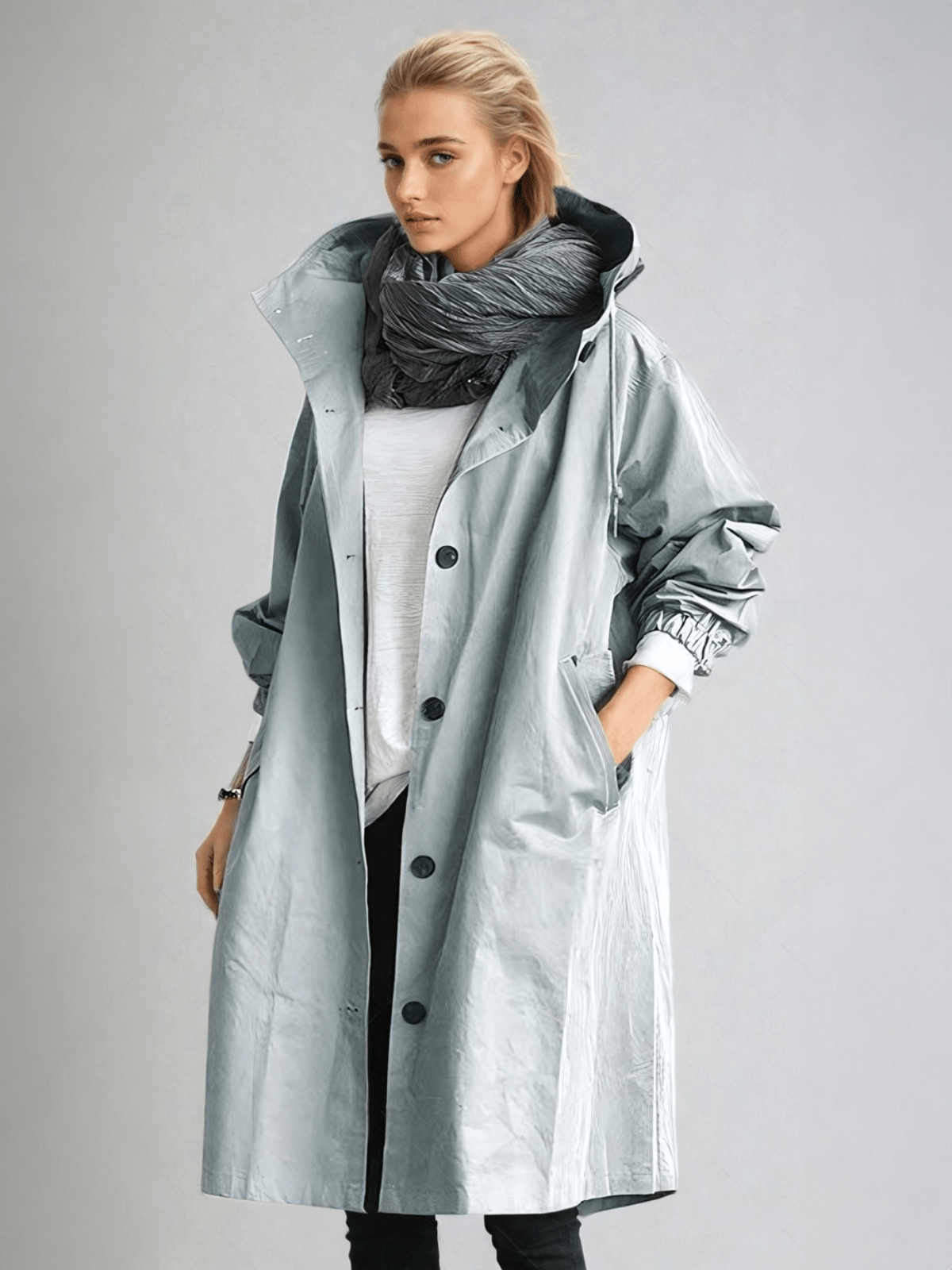 Trench-coat moderne à col montant élégant