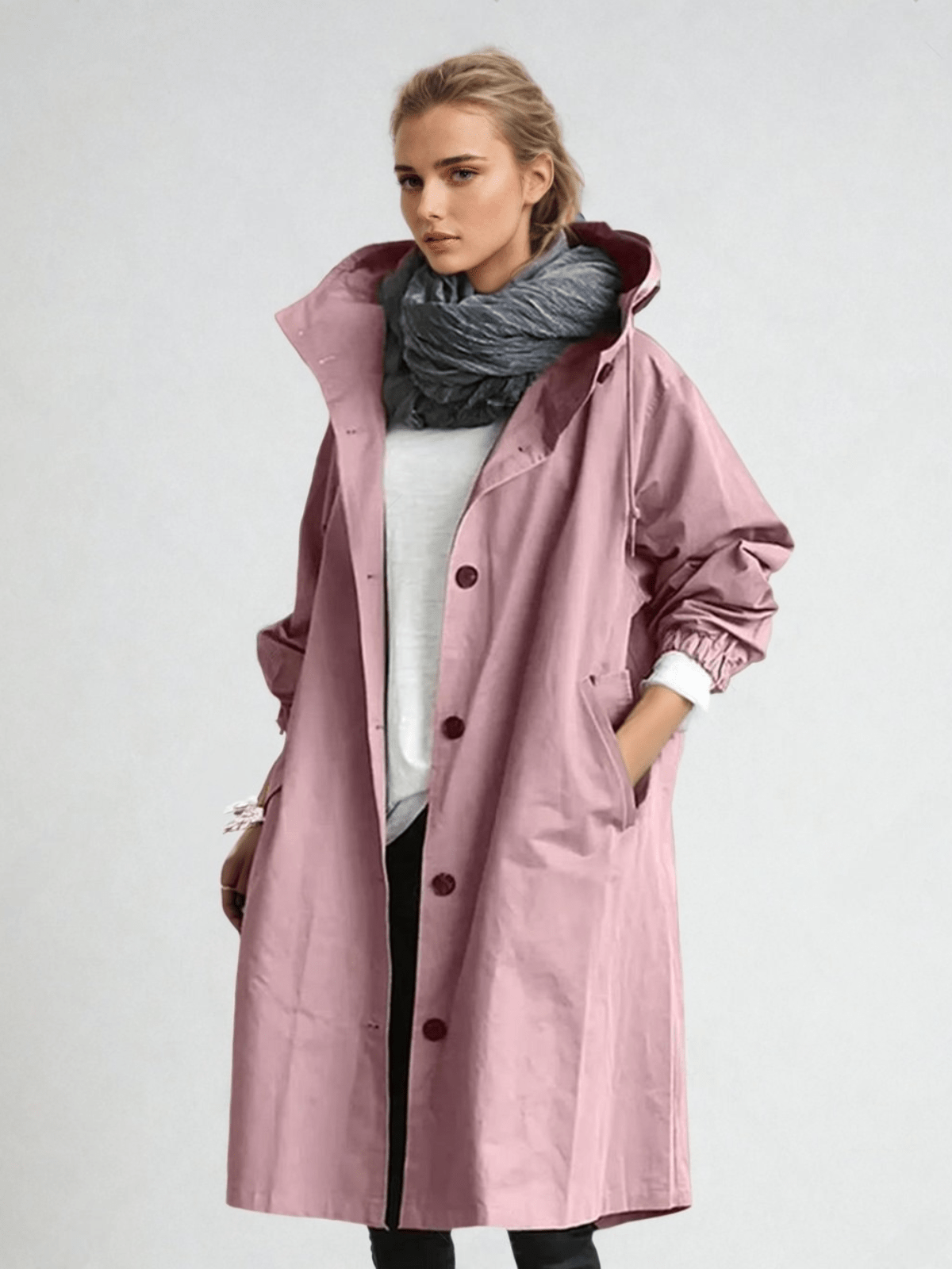 Trench-coat moderne à col montant élégant