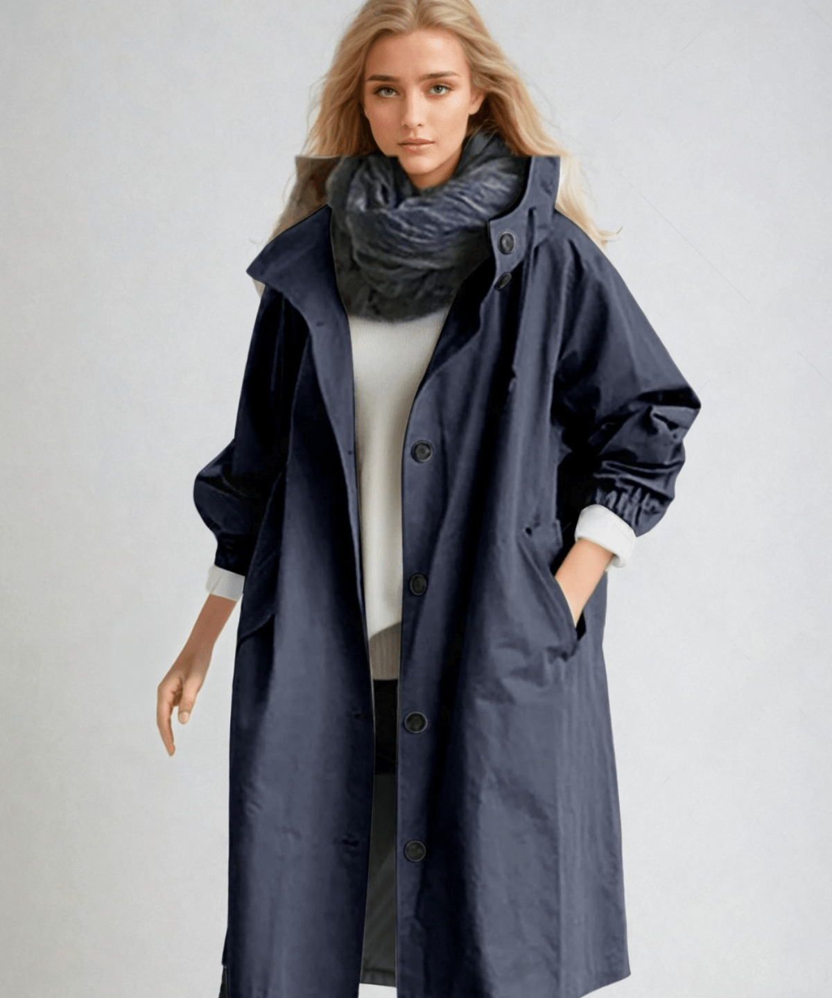 Trench-coat moderne à col montant élégant