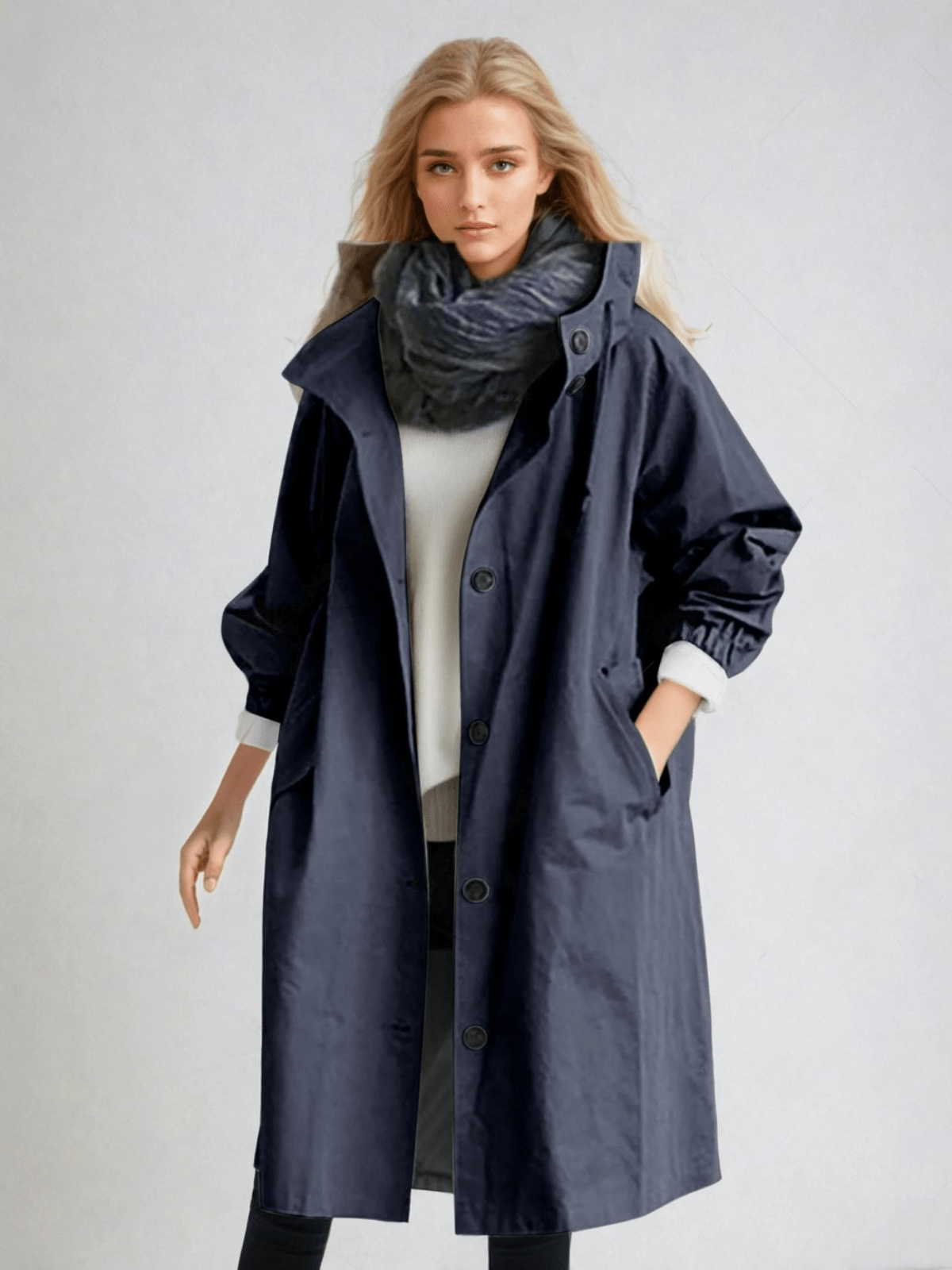 Trench-coat moderne à col montant élégant