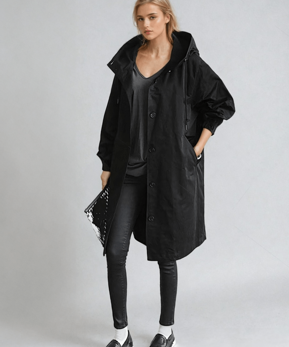 Trench-coat moderne à col montant élégant