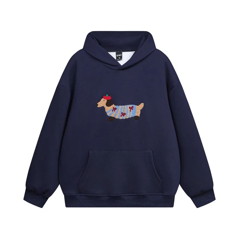 Hoodie Unisexe Oversize avec Broderie Teckel