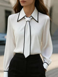 Blouse à Nœud Contrastée Maison