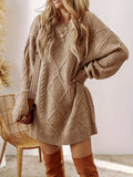Robe Pull Maille Torsadée & Hiver Chic