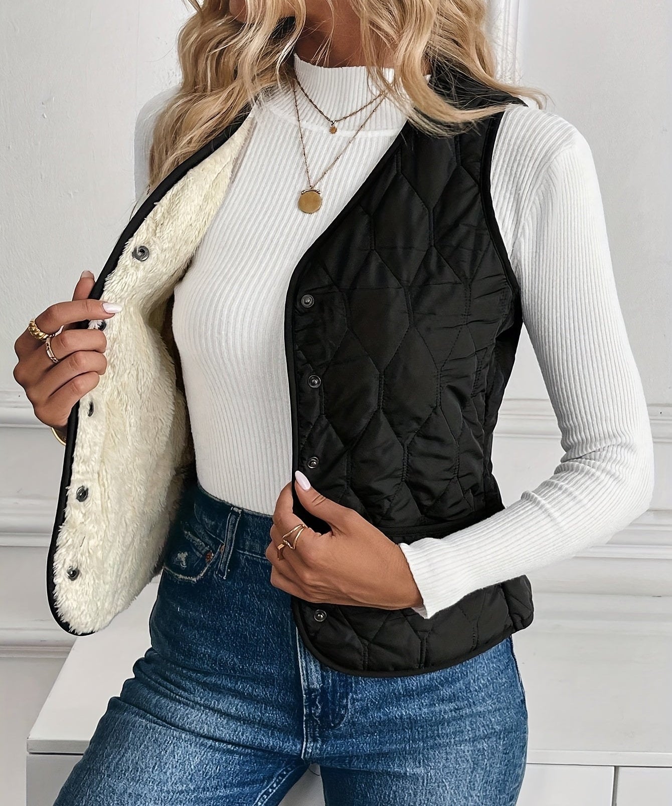 Gilet Sans Manches Matelassé & Style Bomber