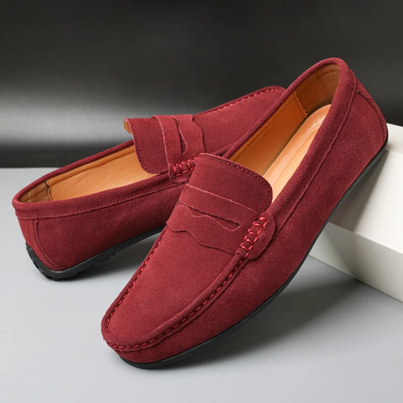 Mocassins Homme en Daim Bleu Marine – Élégance Intemporelle
