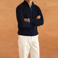 Pull homme Edward Jacquard à col montant et demi-zip
