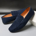 Mocassins Homme en Daim Bleu Marine – Élégance Intemporelle