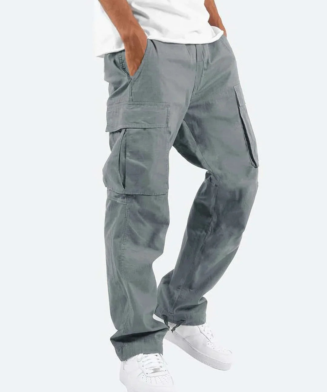Pantalon Cargo Homme Décontracté avec Poches Latérales