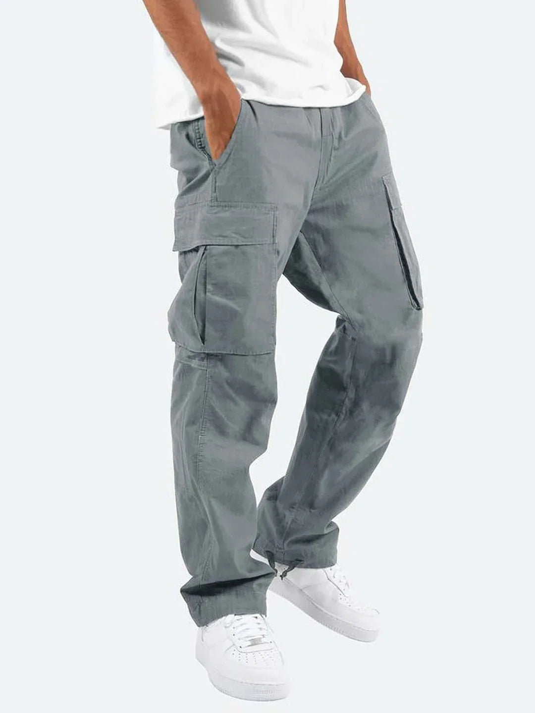 Pantalon Cargo Homme Décontracté avec Poches Latérales