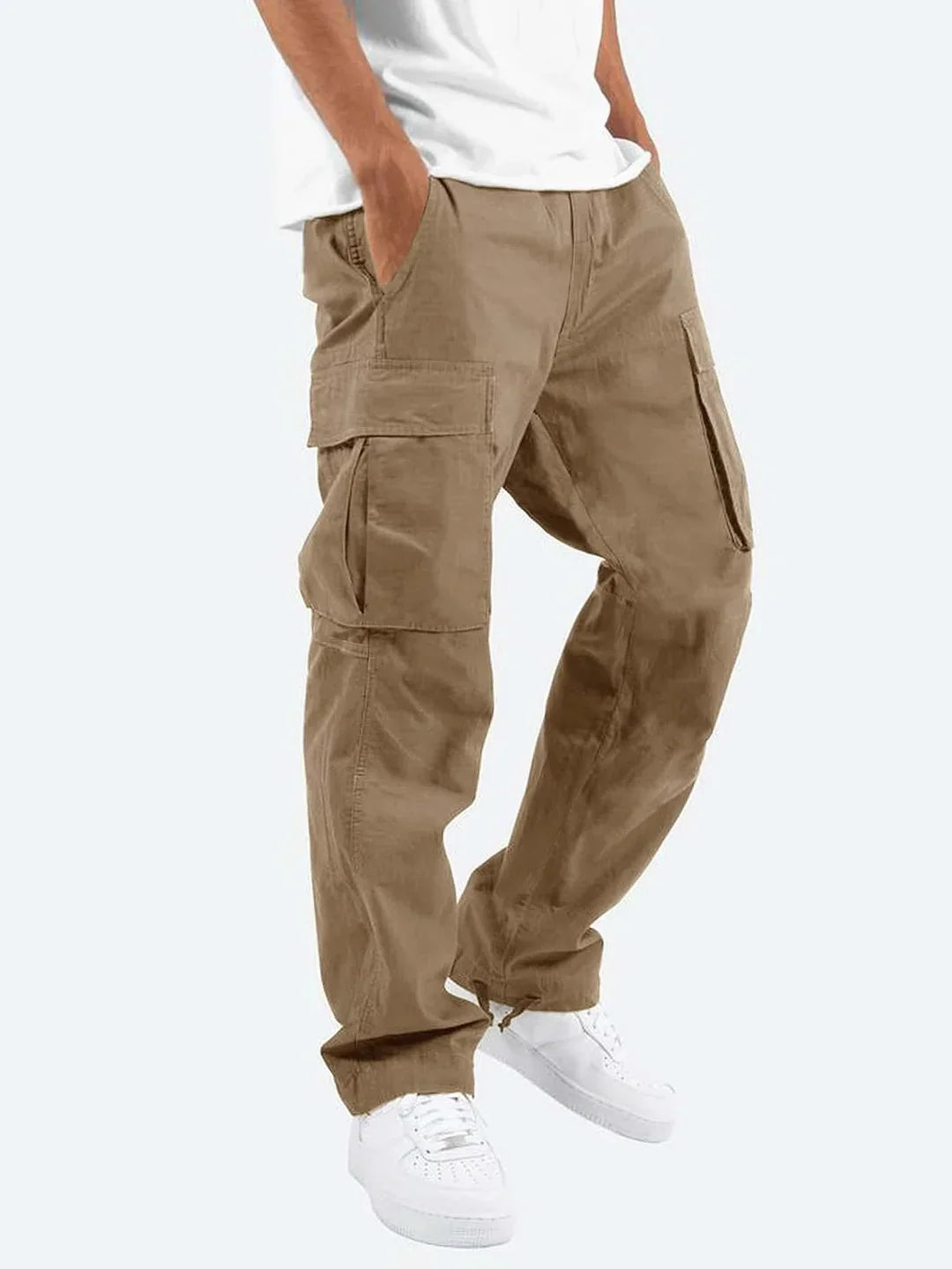 Pantalon Cargo Homme Décontracté avec Poches Latérales