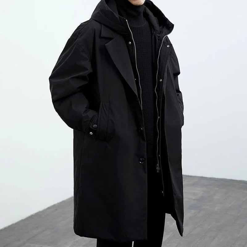 Imperméable Long Homme à Capuche
