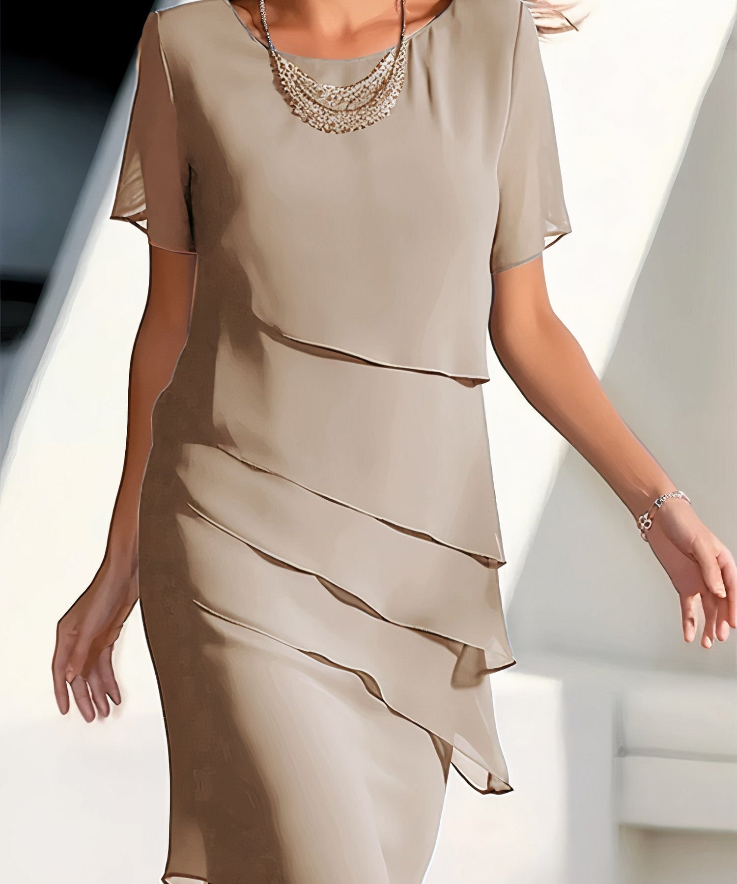 Robe en Chiffon avec Volants