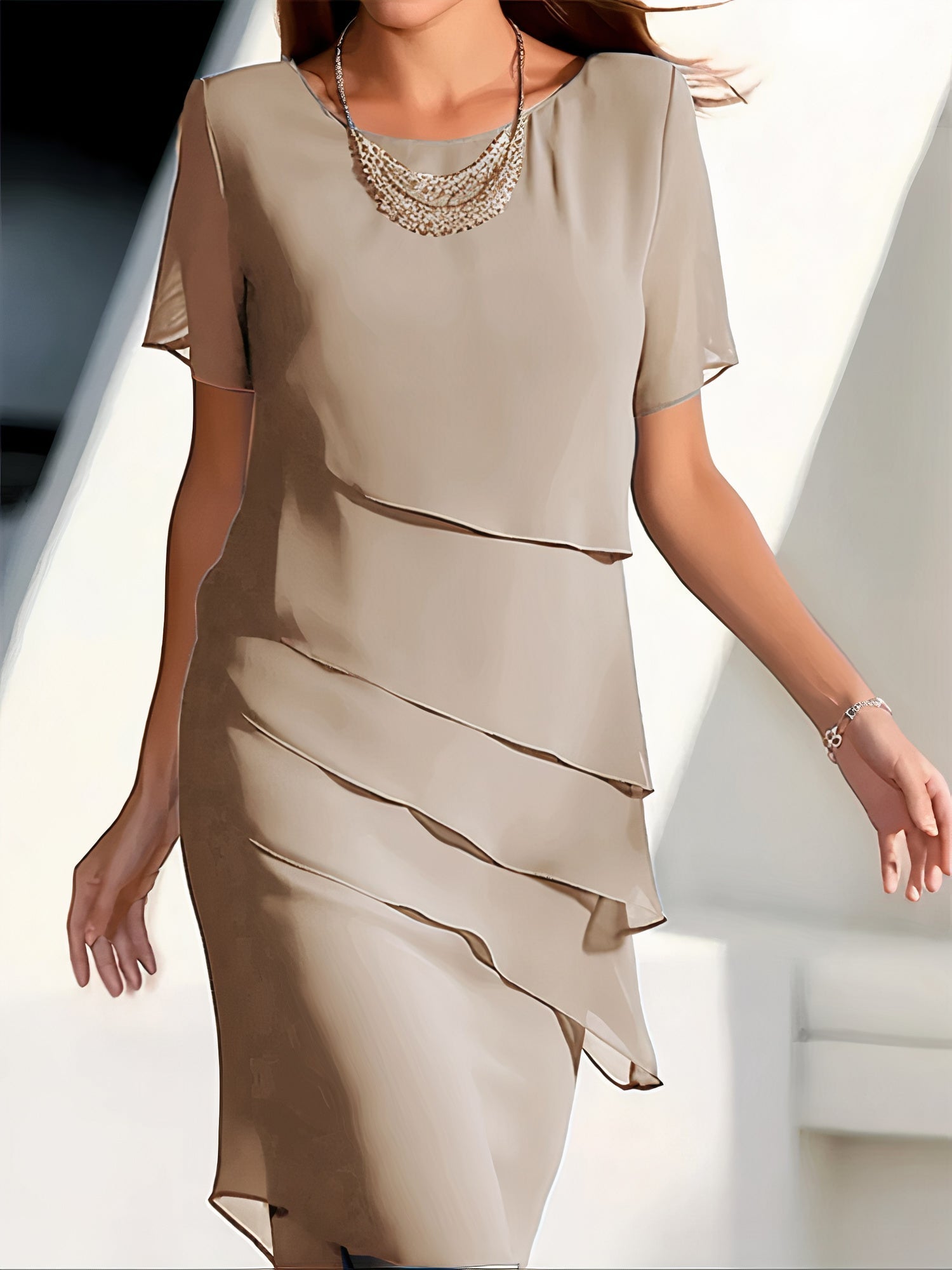 Robe en Chiffon avec Volants