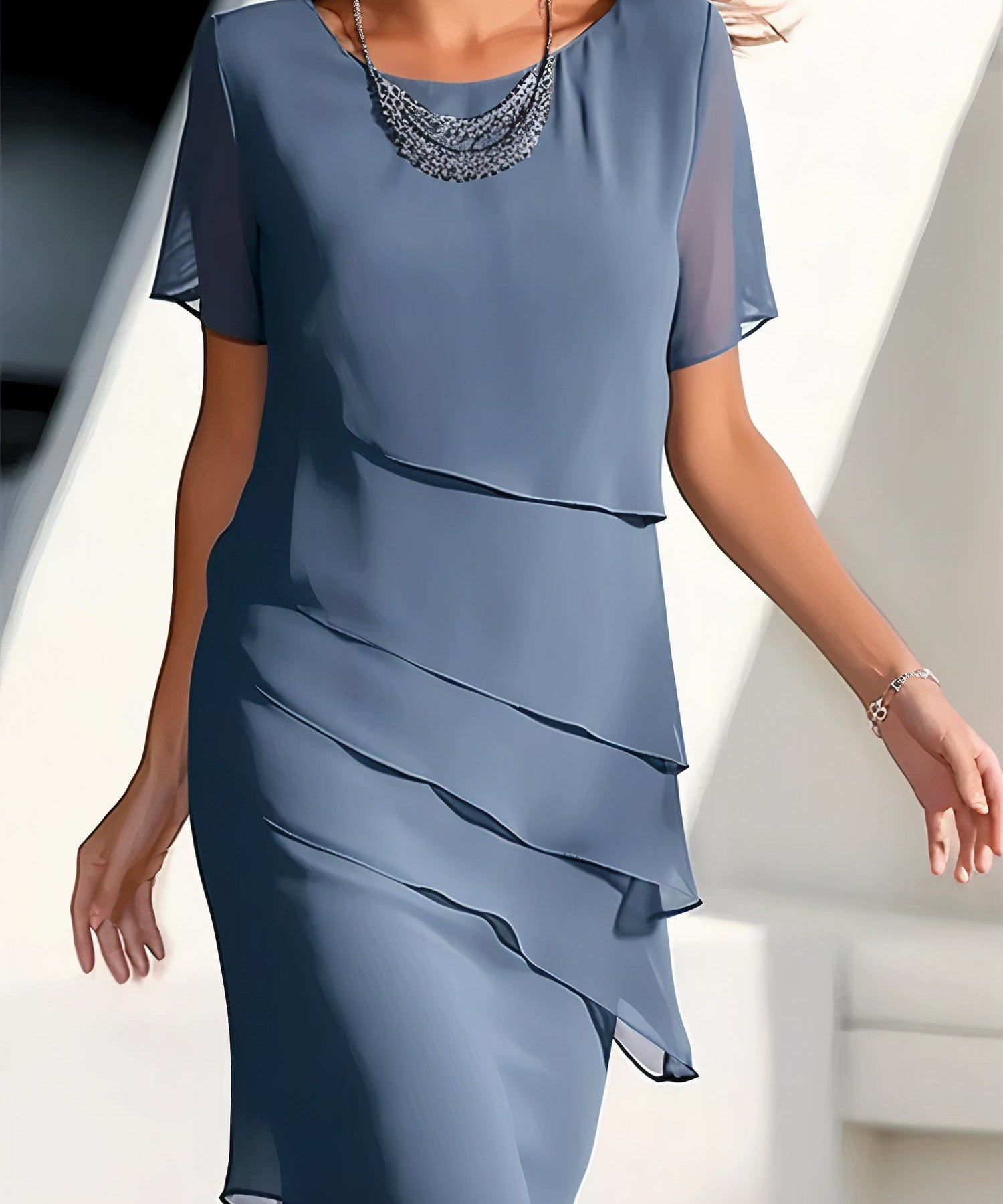 Robe en Chiffon avec Volants