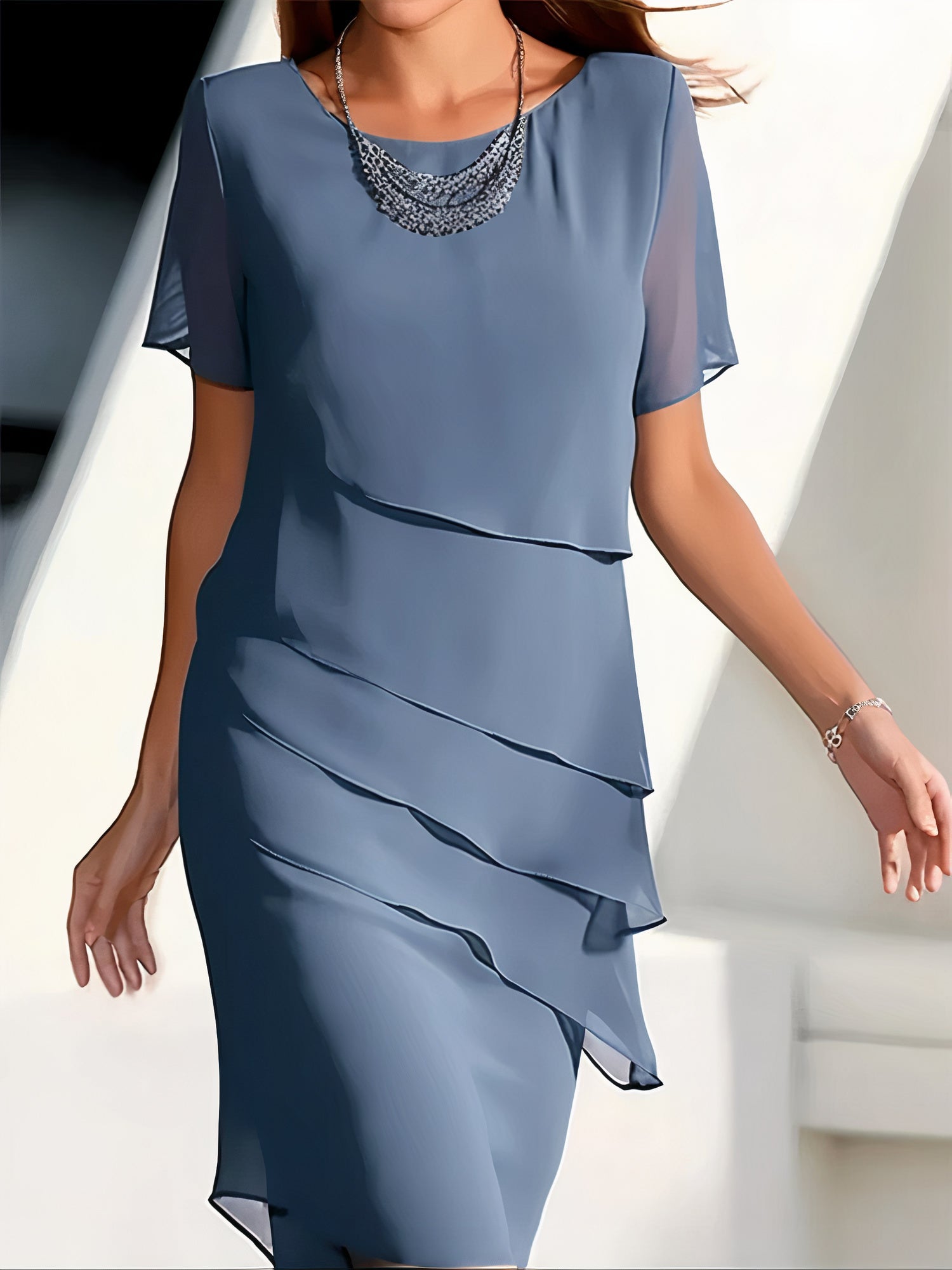 Robe en Chiffon avec Volants
