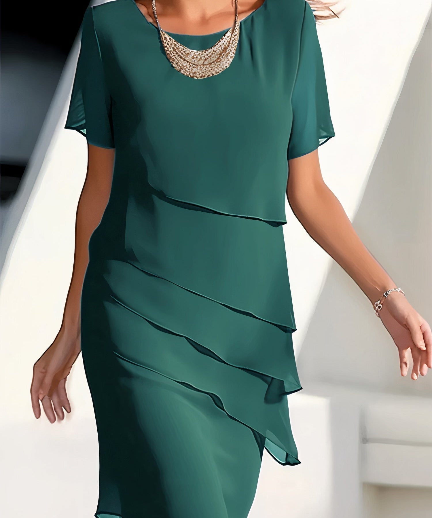 Robe en Chiffon avec Volants
