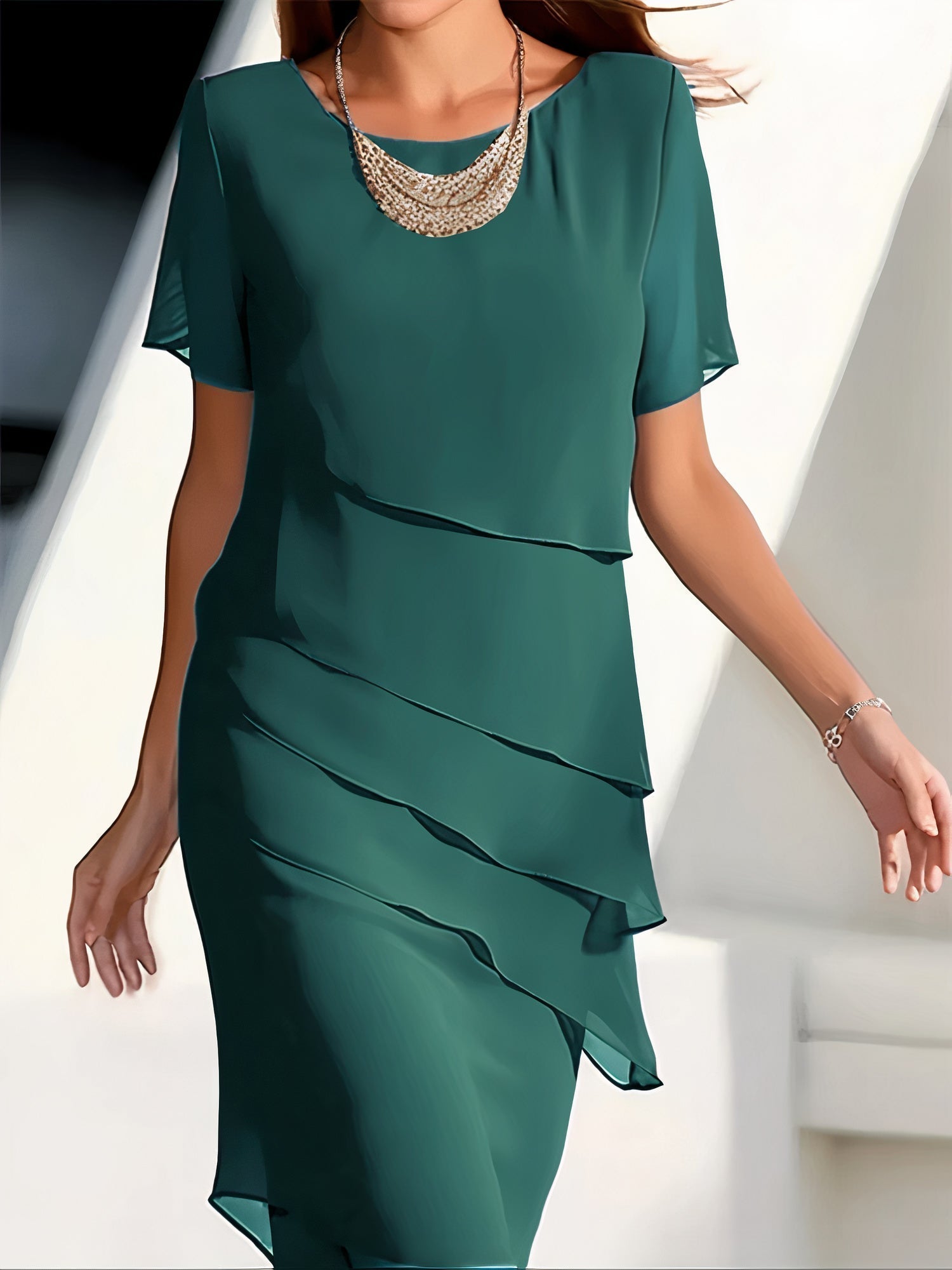 Robe en Chiffon avec Volants