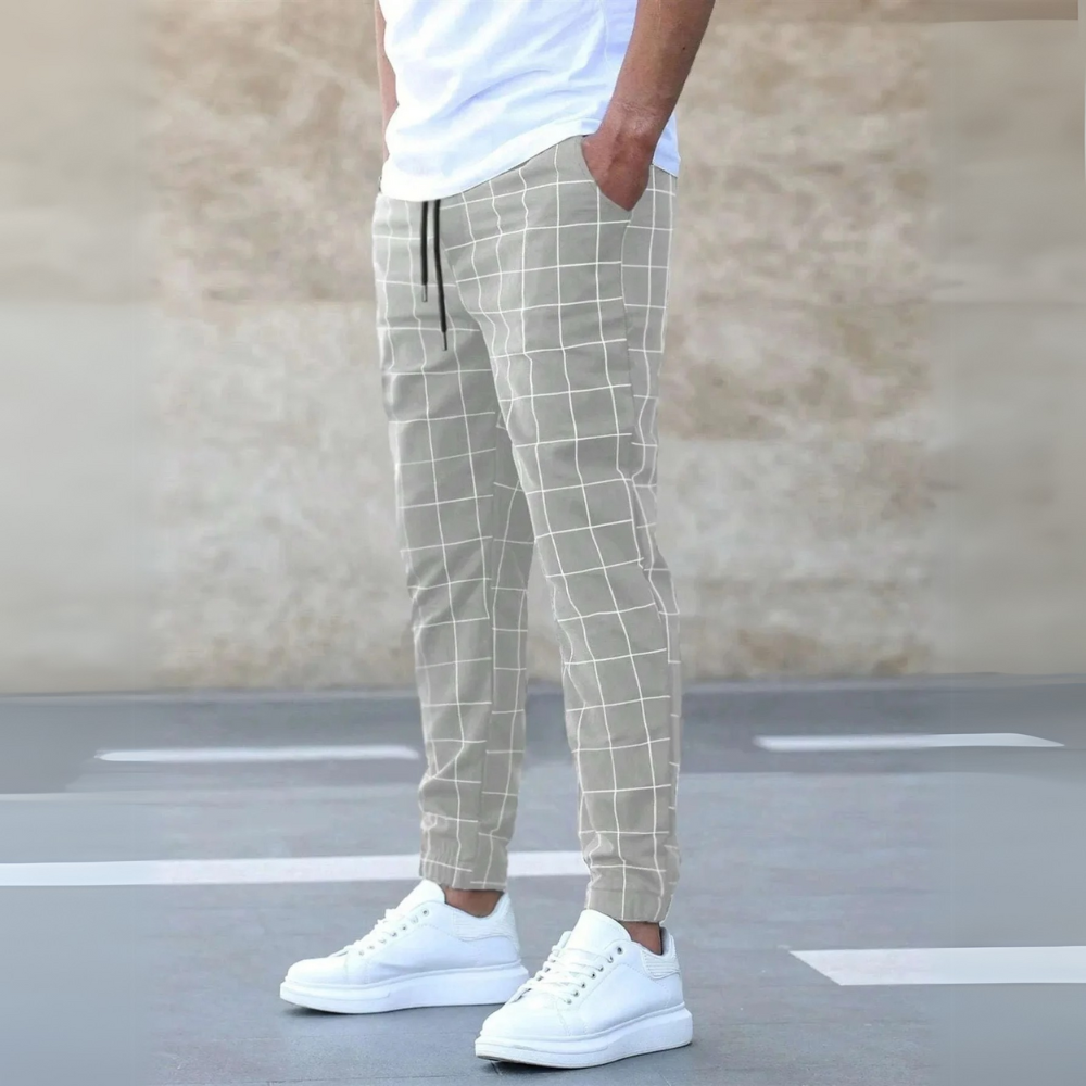 Pantalon Jogging à Carreaux & Style Détente