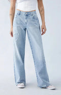 Jean Jambe Large Cœur - Denim Taille Haute Tendance