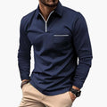 Polo à manches longues pour hommes avec poche poitrine