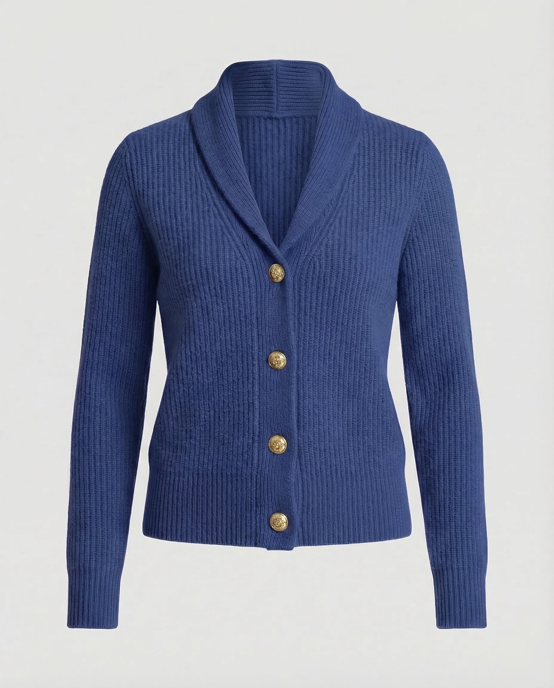 Cardigan en tricot à boutons – Col à revers coupe standard pour bureau et quotidien