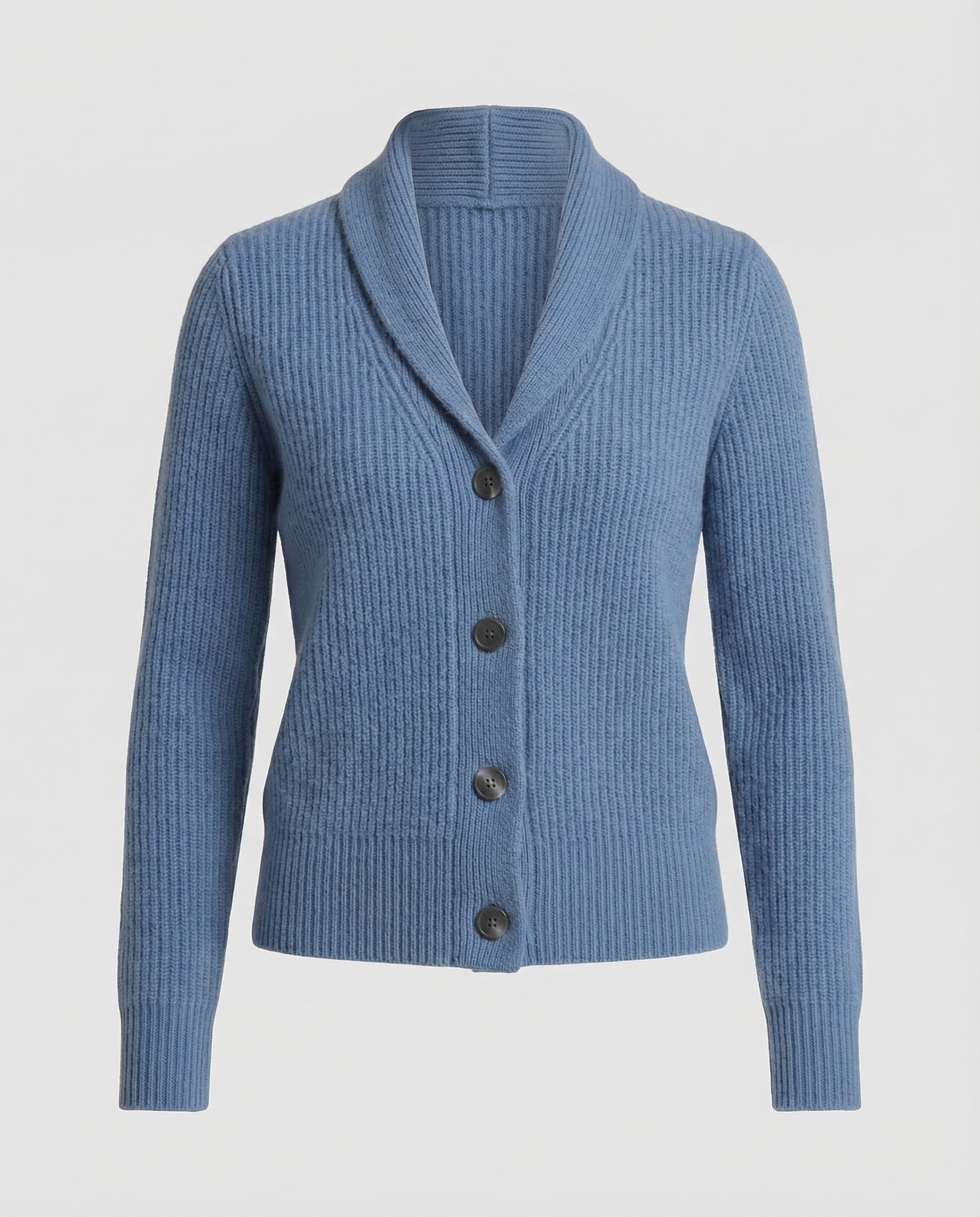 Cardigan en tricot à boutons – Col à revers coupe standard pour bureau et quotidien
