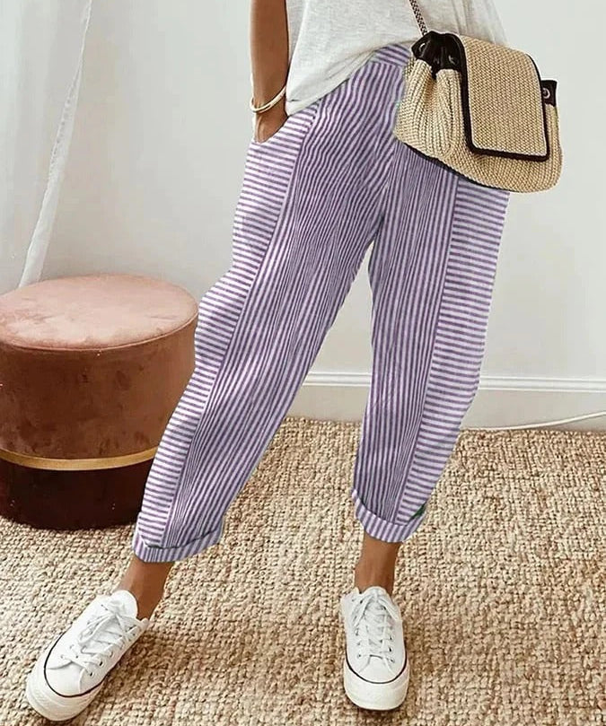 Pantalons d'été rayés pour les jours de détente