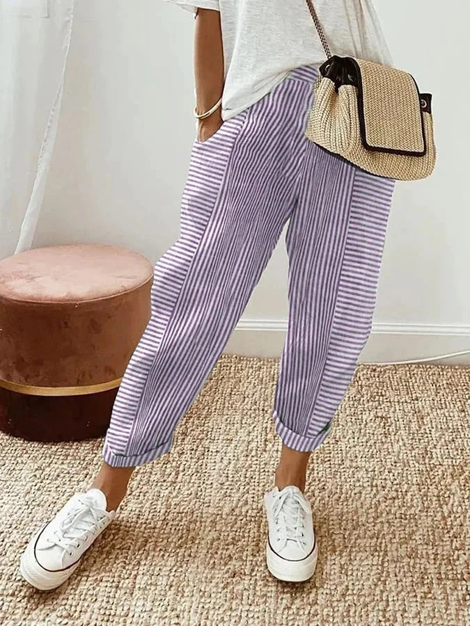 Pantalons d'été rayés pour les jours de détente