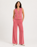 Ensemble en Tricot – Gilet à boutons décoratifs, pantalon assorti, pour le quotidien