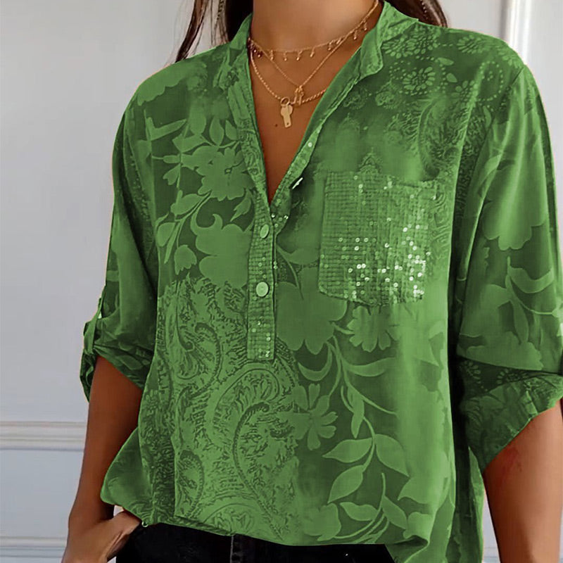 Chemise Intemporelle avec Imprimé, Col et Boutons