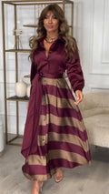 Robe maxi à rayures