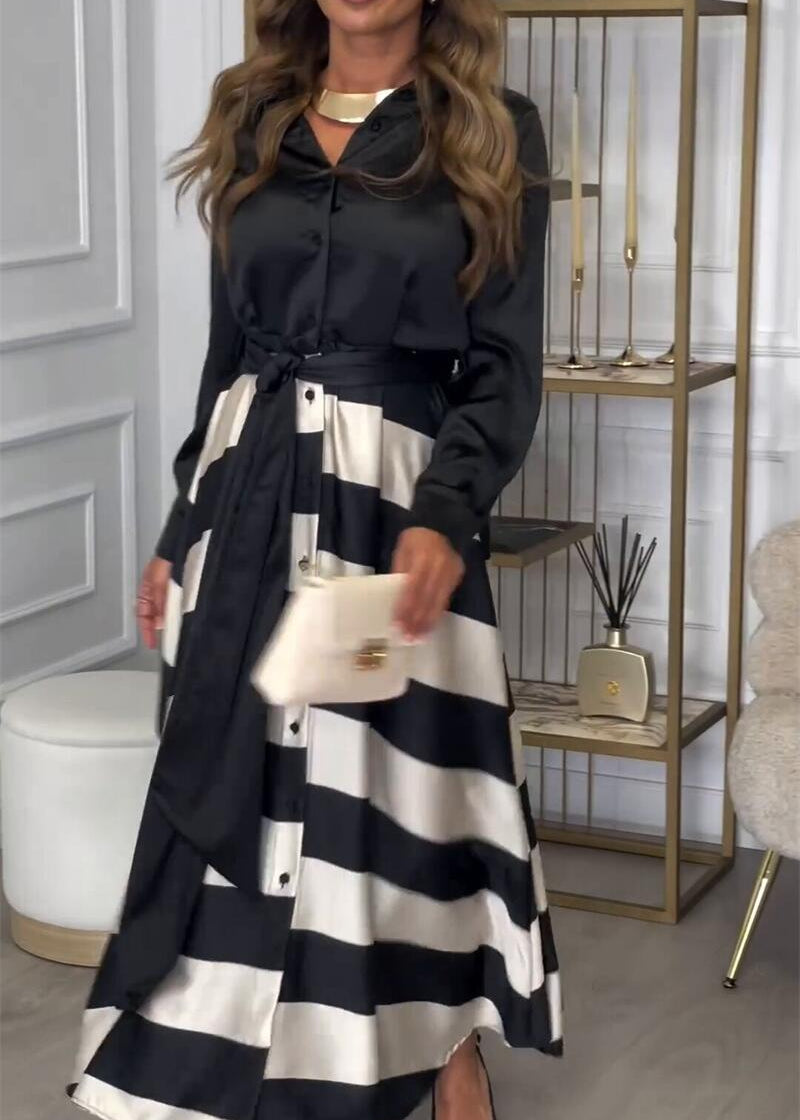 Robe maxi à rayures