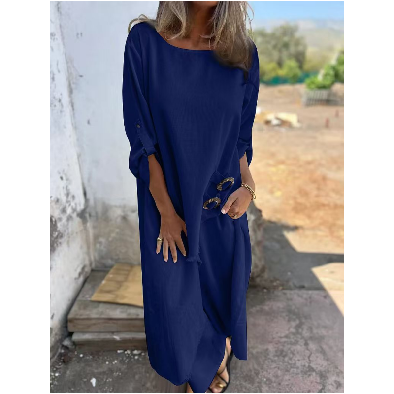Ensemble deux pièces pour femmes avec une robe asymétrique et un pantalon décontracté