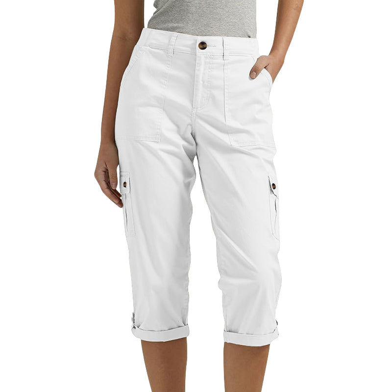 Shorts casual pour femmes avec plusieurs poches et taille haute