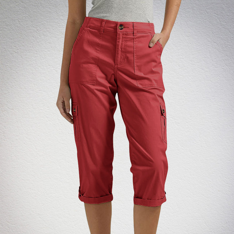Shorts casual pour femmes avec plusieurs poches et taille haute