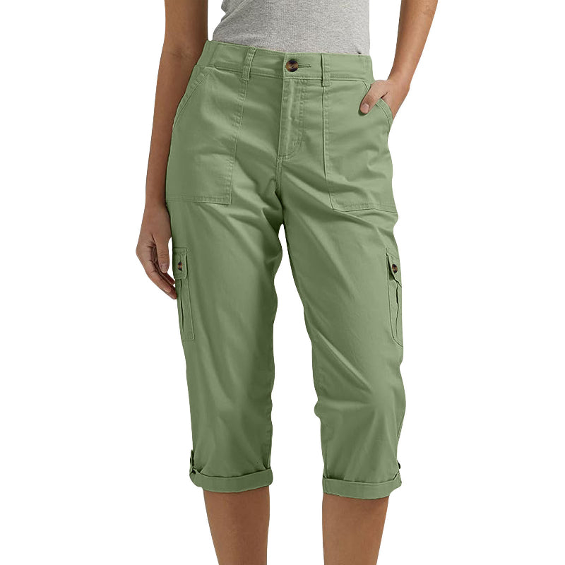 Shorts casual pour femmes avec plusieurs poches et taille haute