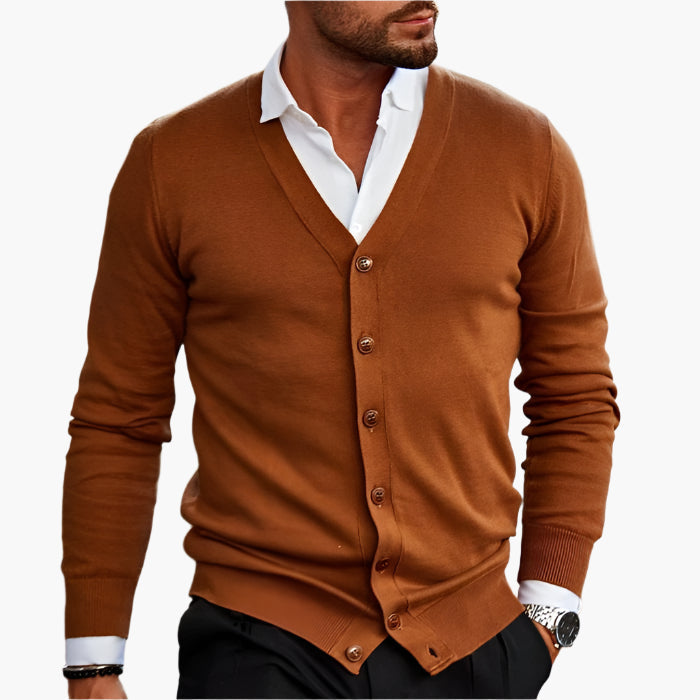 Cardigan pour hommes Classique Élégant – Veste en maille pour affaires et loisirs avec décolleté en V