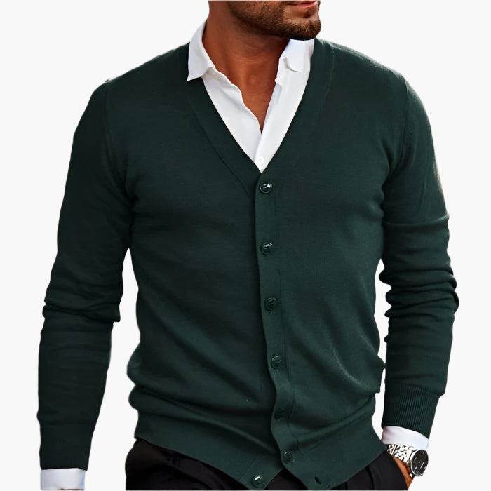 Cardigan pour hommes Classique Élégant – Veste en maille pour affaires et loisirs avec décolleté en V