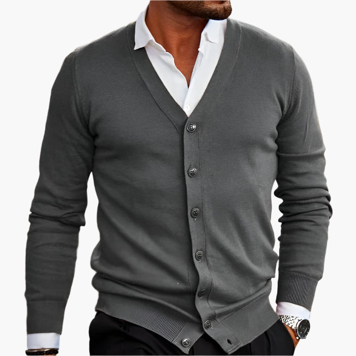 Cardigan pour hommes Classique Élégant – Veste en maille pour affaires et loisirs avec décolleté en V