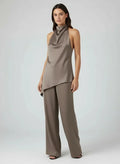 Ensemble pantalon vintage avec haut dos nu et cordon ajustable
