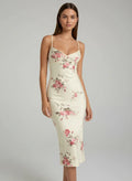 Robe maxi bodycon dos nu floral élégante femme