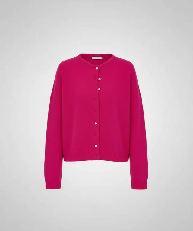 Cardigan tricot boutonné femme coupe ample manches longues