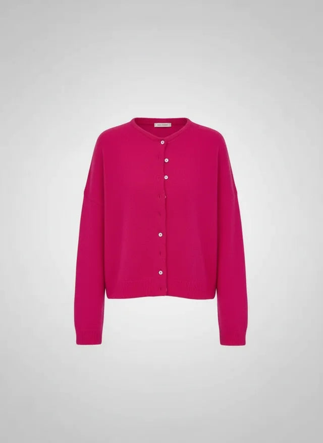 Cardigan tricot boutonné femme coupe ample manches longues